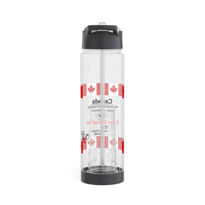 Clear 25oz 'Canada' Style Design.. INFUSER Water Bottle by the "TPPG-Apparels Brand" Canada Collection