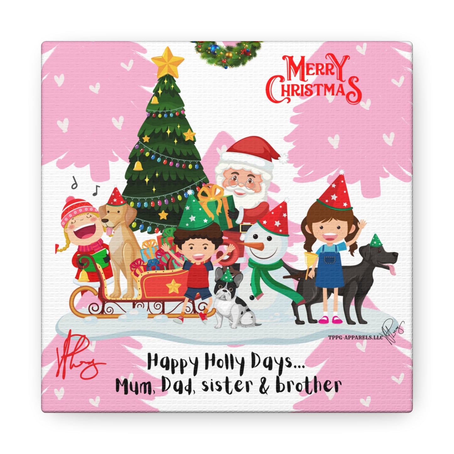 Holidays Time-"TPPG Brand Christmas Collection" - Canvas Gallery Wraps "- in Bold  familiar colors