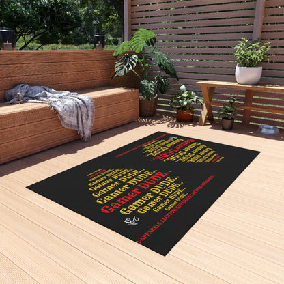 Black Durable & Non-Slip Outdoor Rug-"TPPG Gamer Collection"