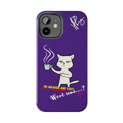 Lovely Bold Purple - Cutie "Coffee Cat" Pet Design Verision from the 'TPPG Collection' Line carries Several sizes of the "iPhone Series" Tough Phone Cases