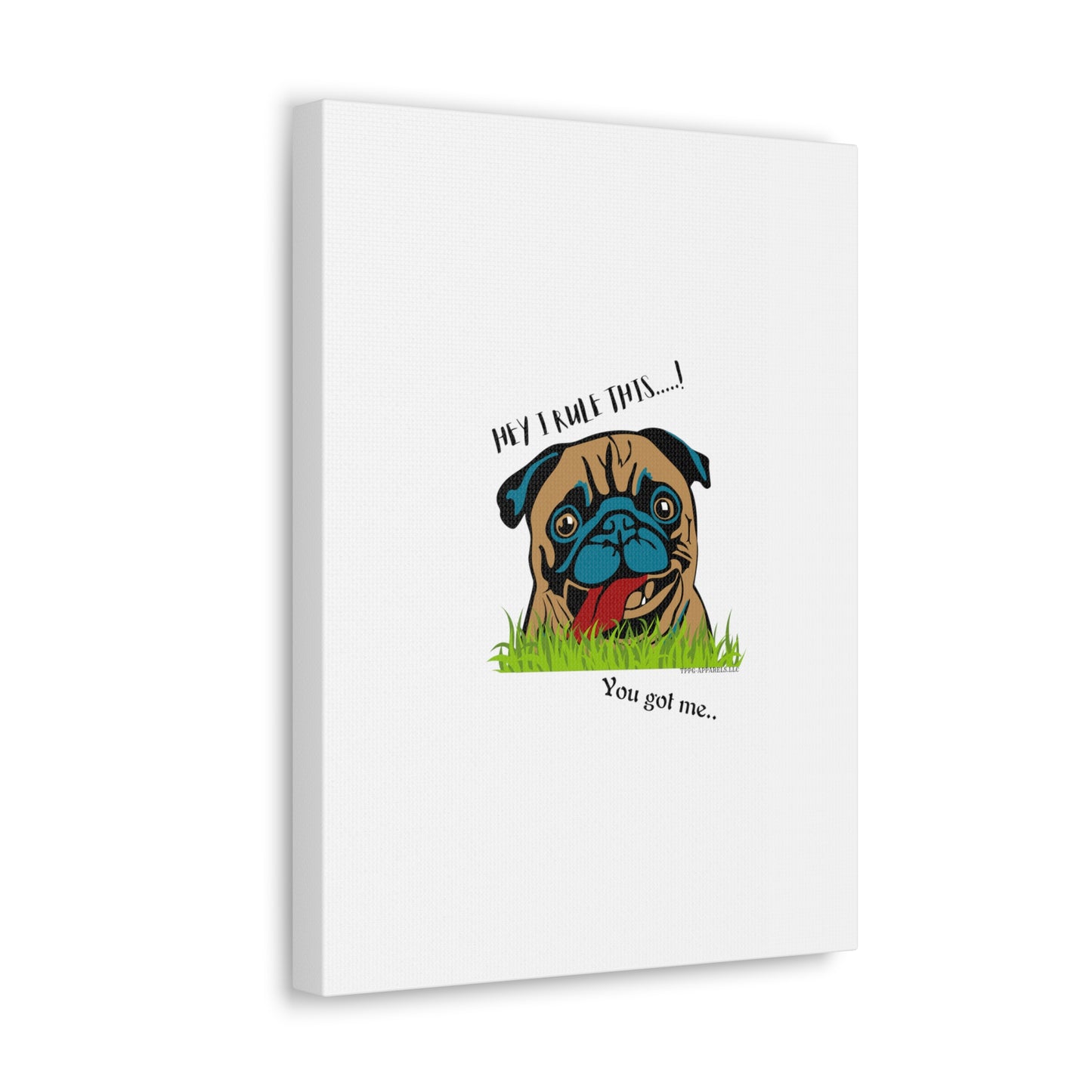 From our "TPPG Brand Pet Collection" ('HEY, I Rule This..")- Canvas Gallery Wraps - on White