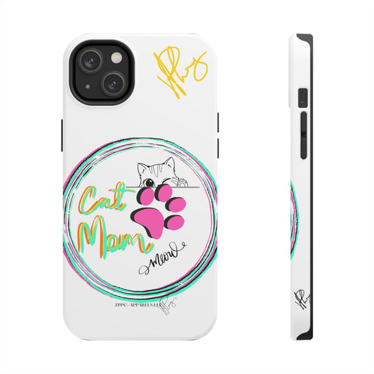 Guys Another one of our Cutest "Cat Mom" Pet Designs (in a White Base Color) Verision from the 'TPPG Collection' Line carries Several sizes of the "iPhone Series" Tough Phone Cases