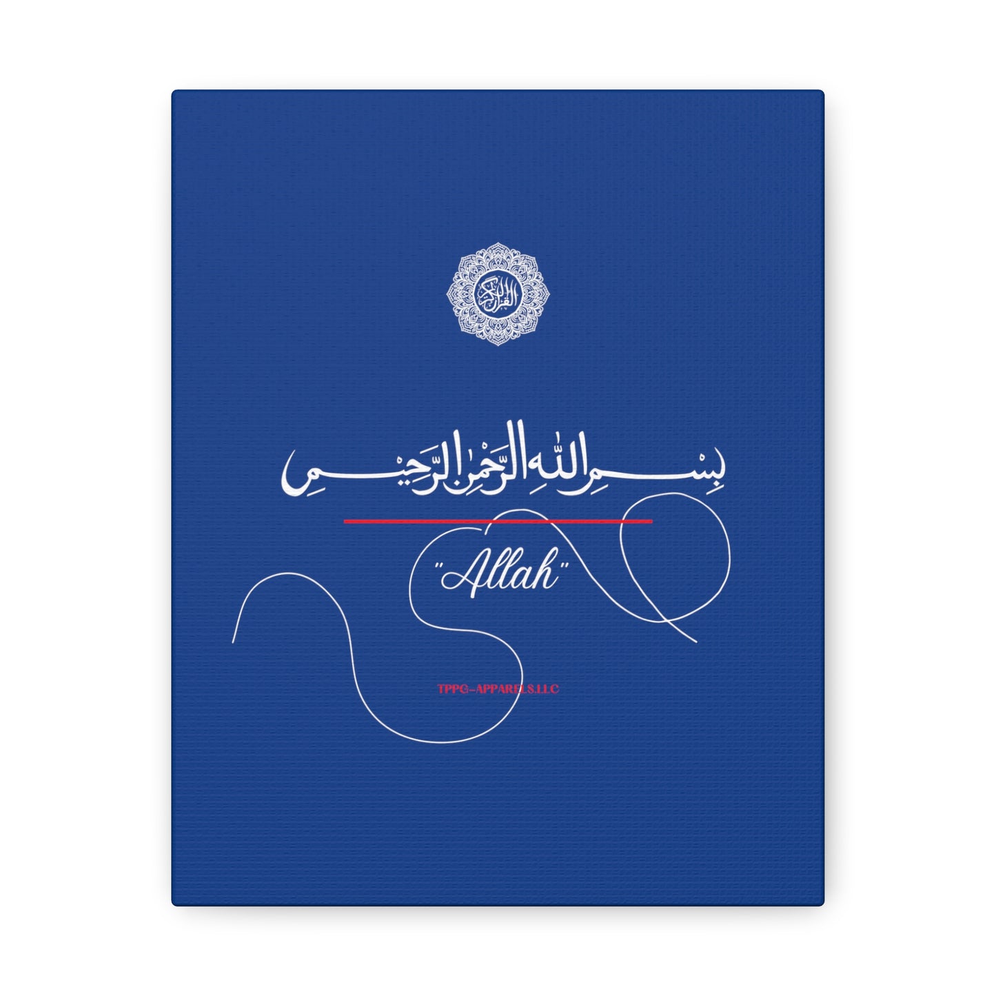 From our "TPPG Brand Arabic Faith Collection" - "Allah.." Canvas Gallery Wraps in Blue/White