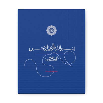 From our "TPPG Brand Arabic Faith Collection" - "Allah.." Canvas Gallery Wraps in Blue/White