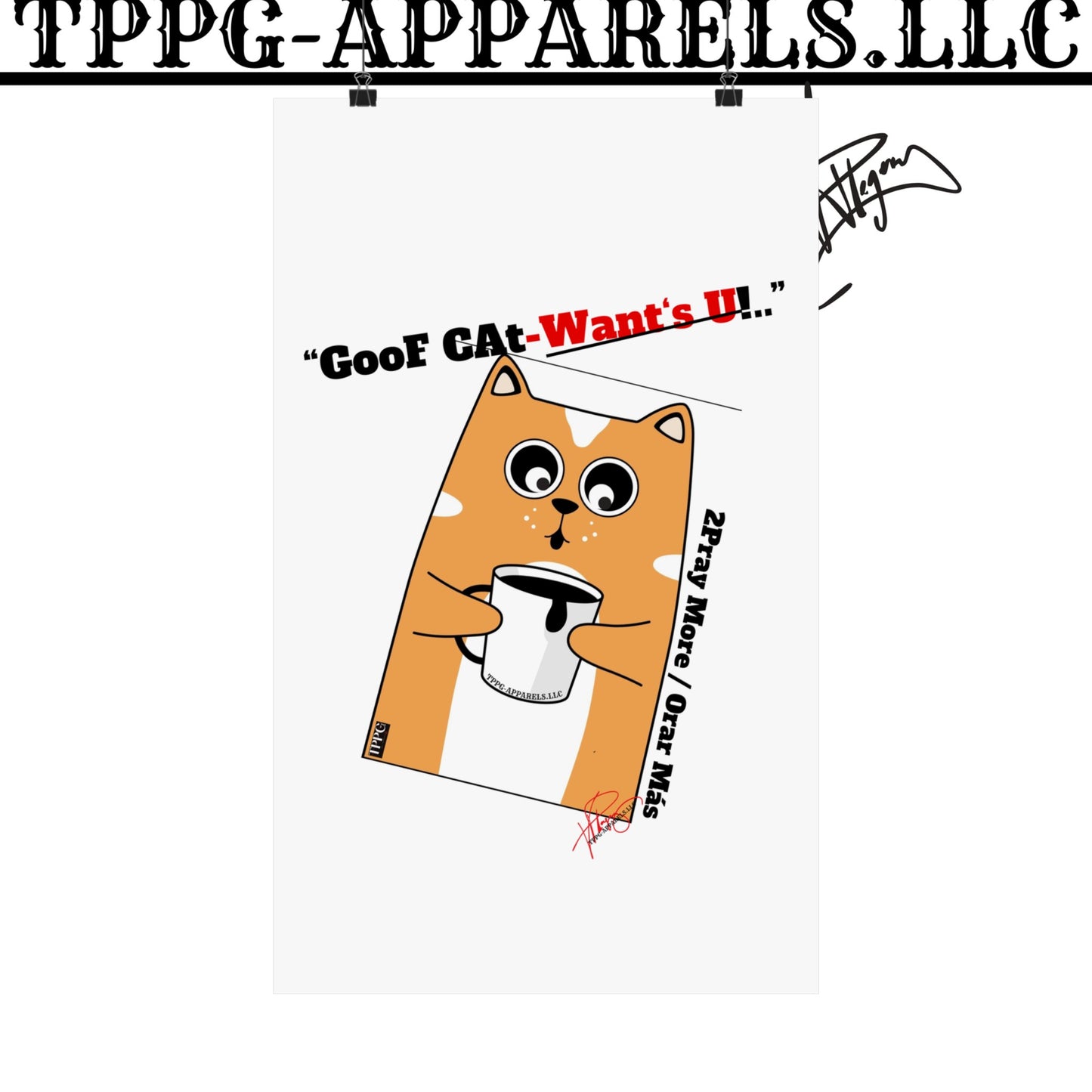 Vertical "GooF CAt" Matte Posters