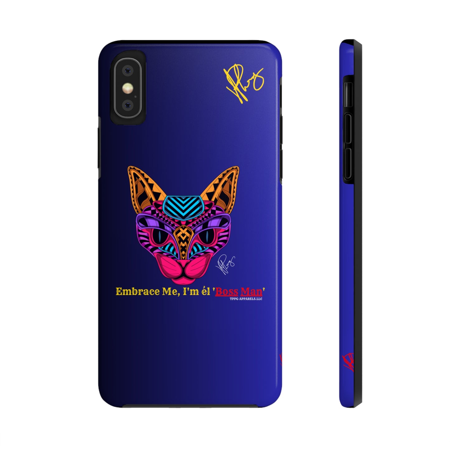 Cat Designs Phone Cases - iPhone/Samsung Galaxy & Google Pixel (Purple/Blue-Multi-Colored)