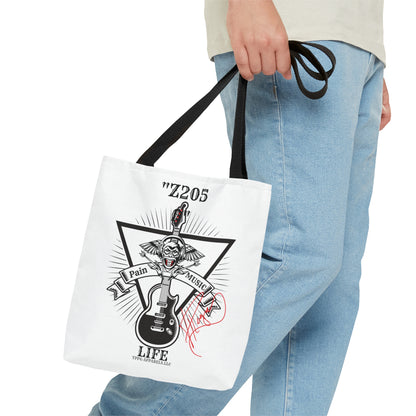 Our 'Z2050 Rock Music' 3 sizes Totes-White front facing Style Design Tote Bag from the 'TPPG-Apparel Z2050 Rock Music' Brand Collection