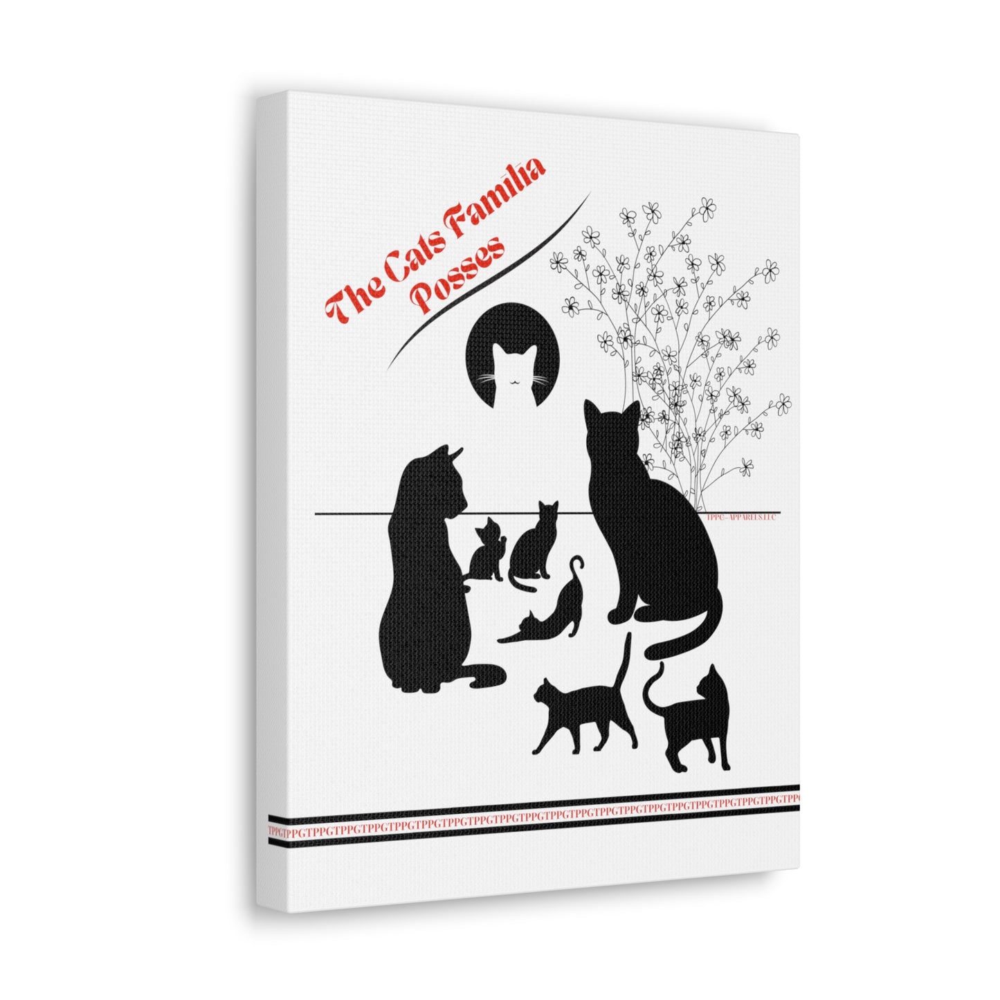 From our "TPPG Brand Pet Collection" - "The Cat Familia Posses.." Canvas Gallery Wraps in White