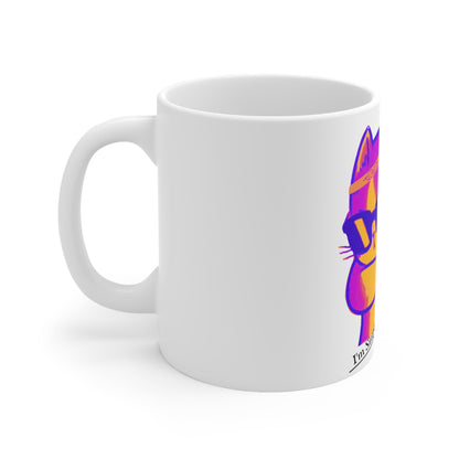 White 11oz Ceramic Mug w/Colorful "Ailurophile/Cynophile Lovers" Design from the 'TPPG-Apparels' Collection