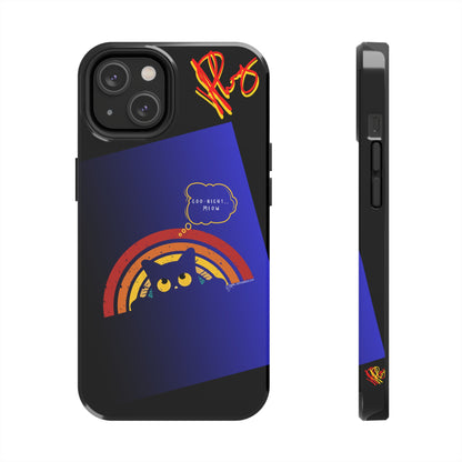 Our Cutest "Goo Night Meow.." Pet Designs (in a Bold Purple/Blue/Black Base Color) Verision from the 'TPPG Collection' Line carries Several sizes of the "iPhone Series" Tough Phone Cases