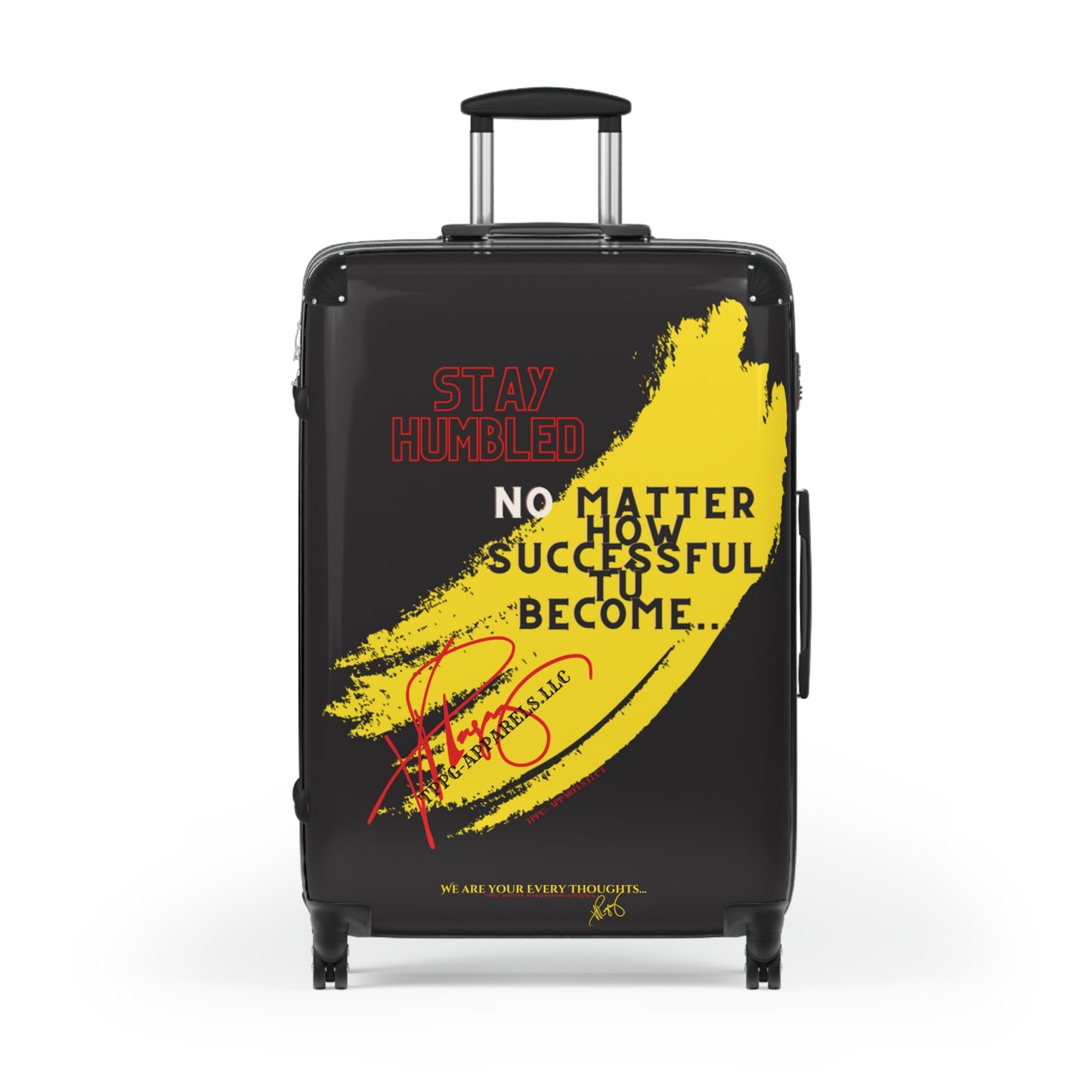 'Stay Humble' Black 360° Swivel Suitcases