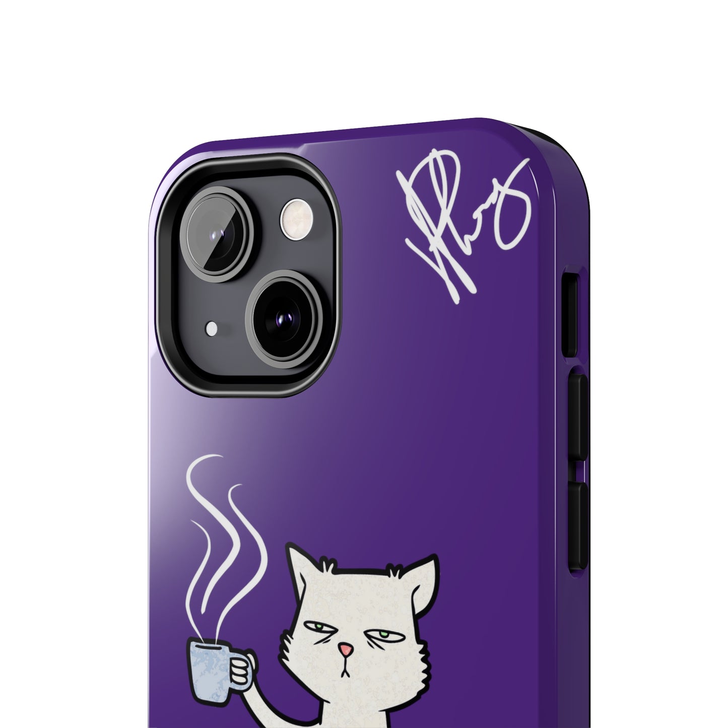 Lovely Bold Purple - Cutie "Coffee Cat" Pet Design Verision from the 'TPPG Collection' Line carries Several sizes of the "iPhone Series" Tough Phone Cases