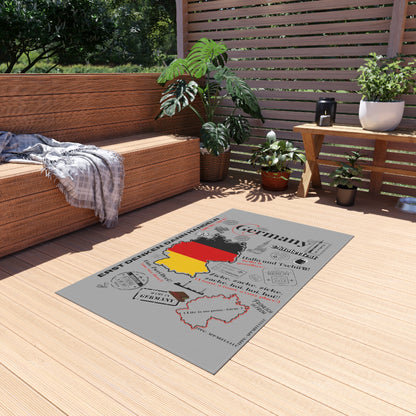 'TPPG Countries Collection" this Germany Design Black Durable Outdoor Rug