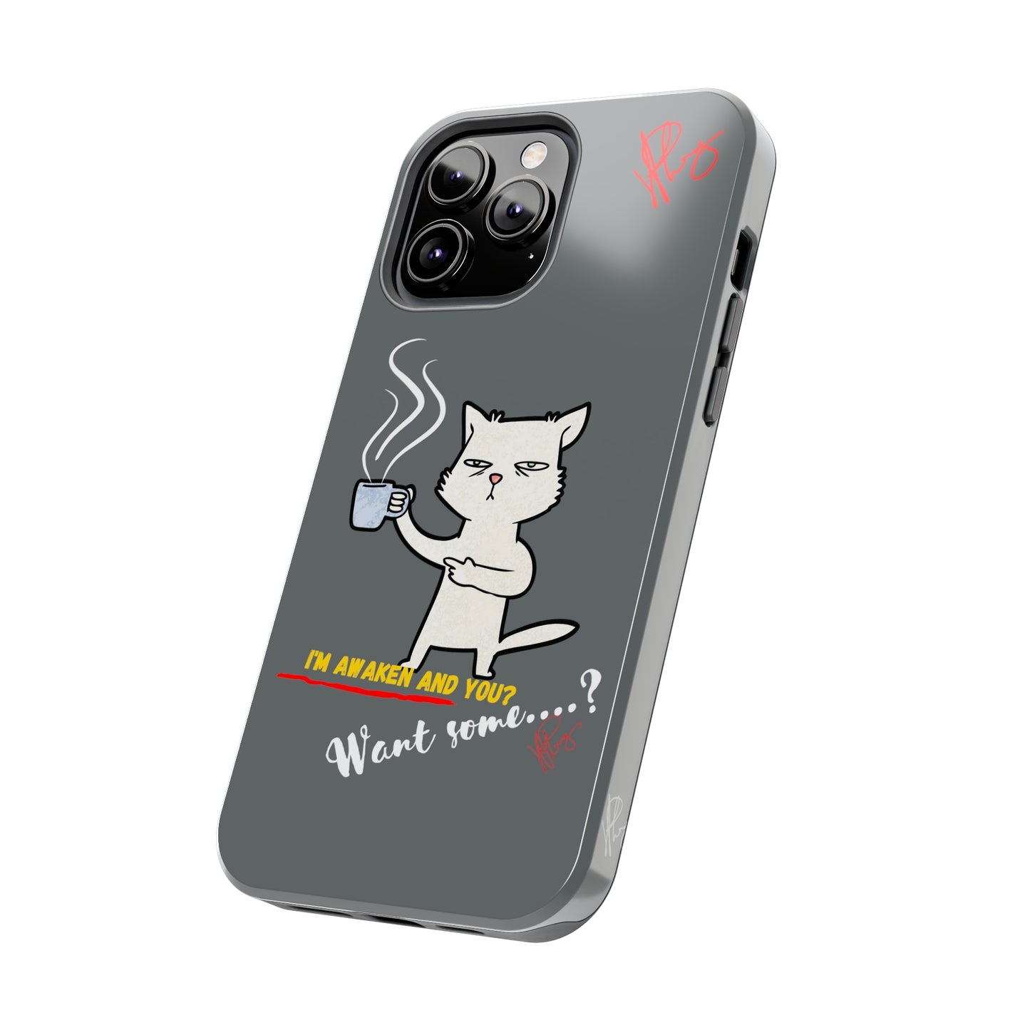 Another Lovely Grey - Cutie "Coffee Cat" Pet Design Verision from the 'TPPG Collection' Line carries Several sizes of the "iPhone Series" Tough Phone Cases