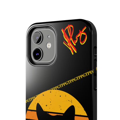 One of our Cutest Cat "Peek-A-BOOO.." Pet Designs (in a Bold Yellow/Orange/Red Base Colors) Verision from the 'TPPG Collection' Line carries Several sizes of the "iPhone Series" Tough Phone Cases