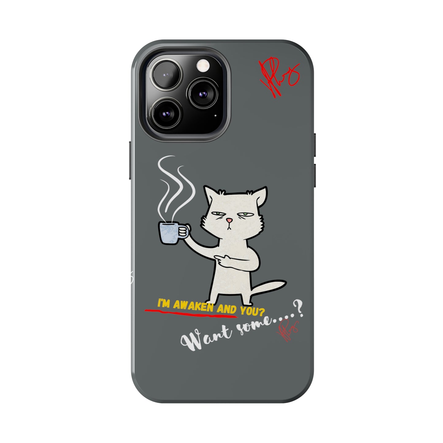 Another Lovely Grey - Cutie "Coffee Cat" Pet Design Verision from the 'TPPG Collection' Line carries Several sizes of the "iPhone Series" Tough Phone Cases