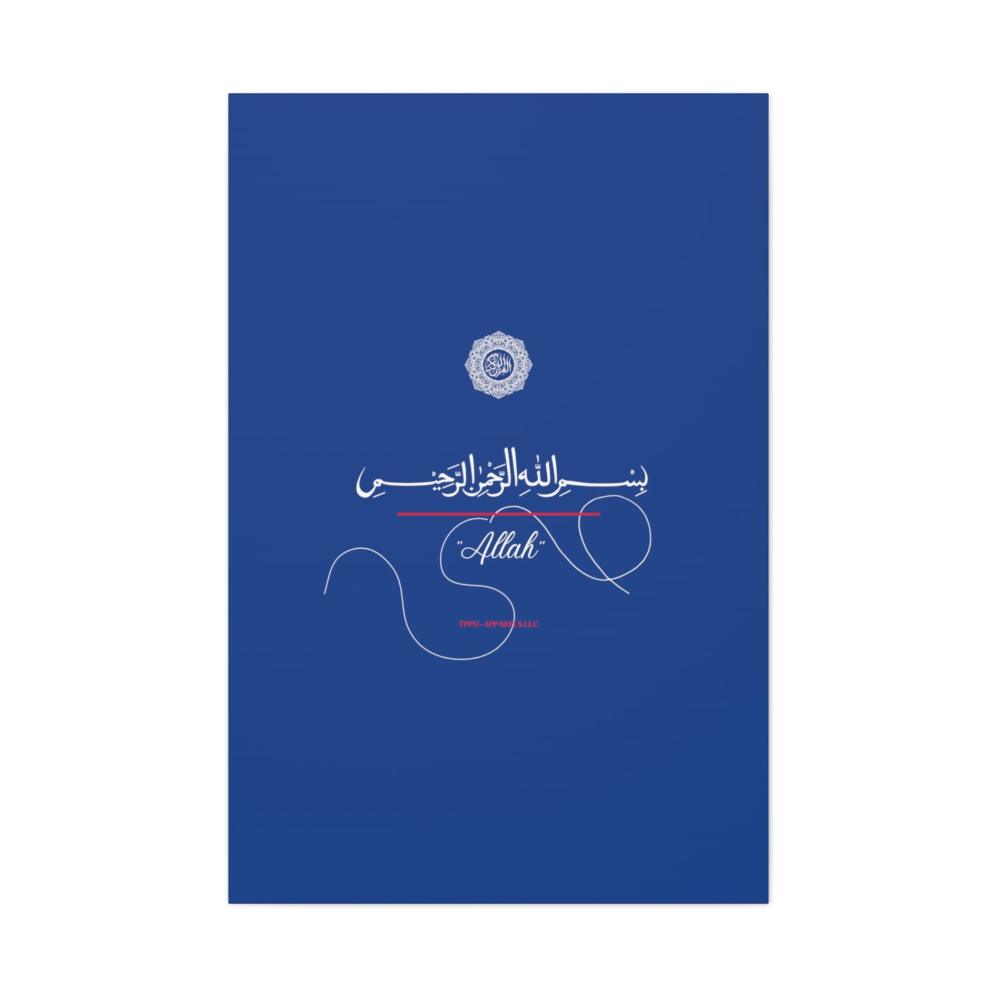 From our "TPPG Brand Arabic Faith Collection" - "Allah.." Canvas Gallery Wraps in Blue/White