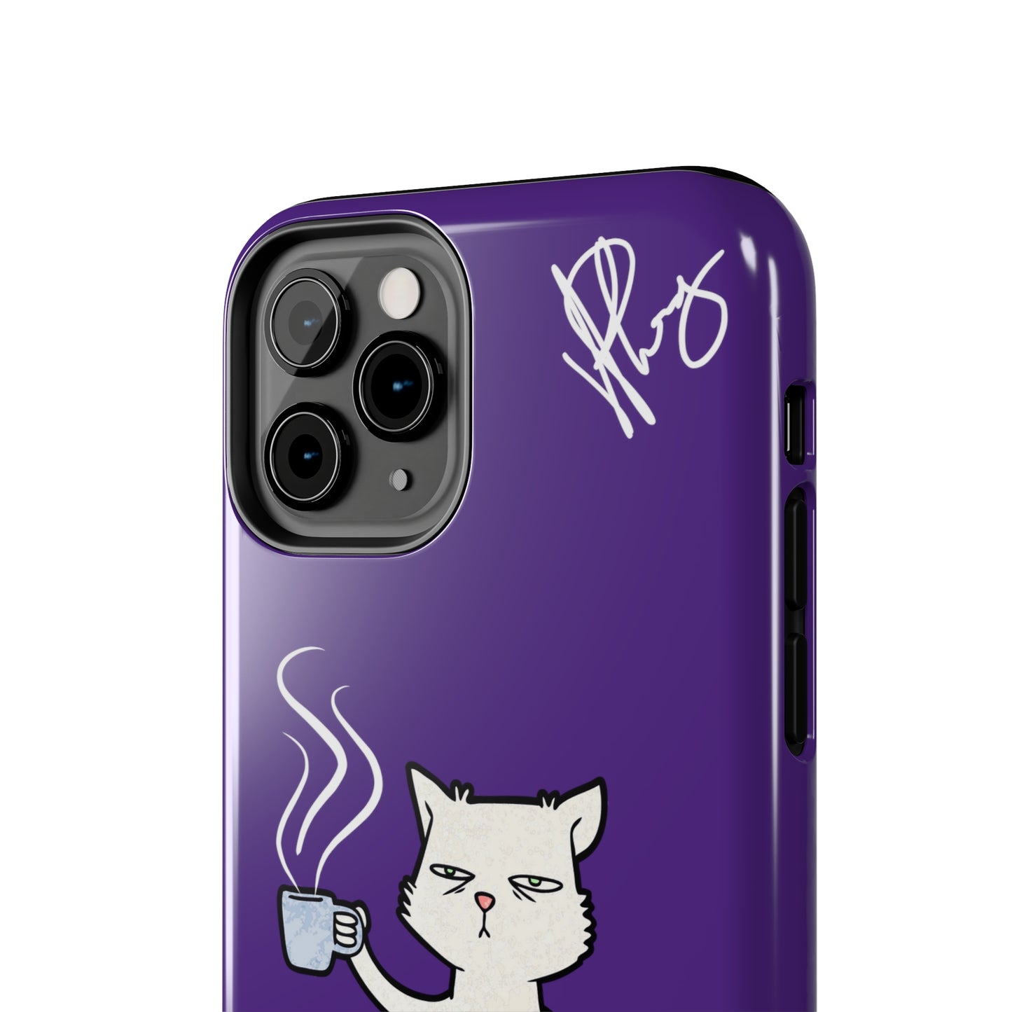 Lovely Bold Purple - Cutie "Coffee Cat" Pet Design Verision from the 'TPPG Collection' Line carries Several sizes of the "iPhone Series" Tough Phone Cases