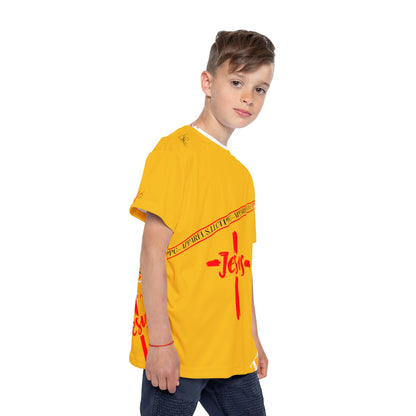 Kids Sport "Jesus Cross" Yellow Jersey/Tee-By:"TPPG" Juniors/Kids Collections