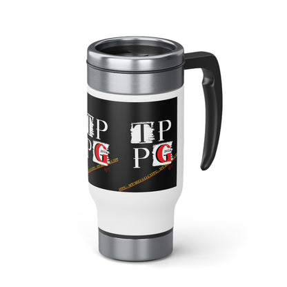 Stainless Steel 14oz Travel Mug with Handle - from the "TPPG" Merch Collection