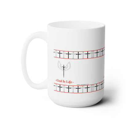 White 15oz "TPPG-God Is Life" Ceramic Mug Grabs the Attention of all who Views It!! - By the 'TPPG-Faith' Brand Collection