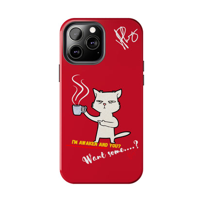 This Lovely Bold Red - Cutie "Coffee Cat" Pet Design Verision from the 'TPPG Collection' Line carries Several sizes of the "iPhone Series" Tough Phone Cases