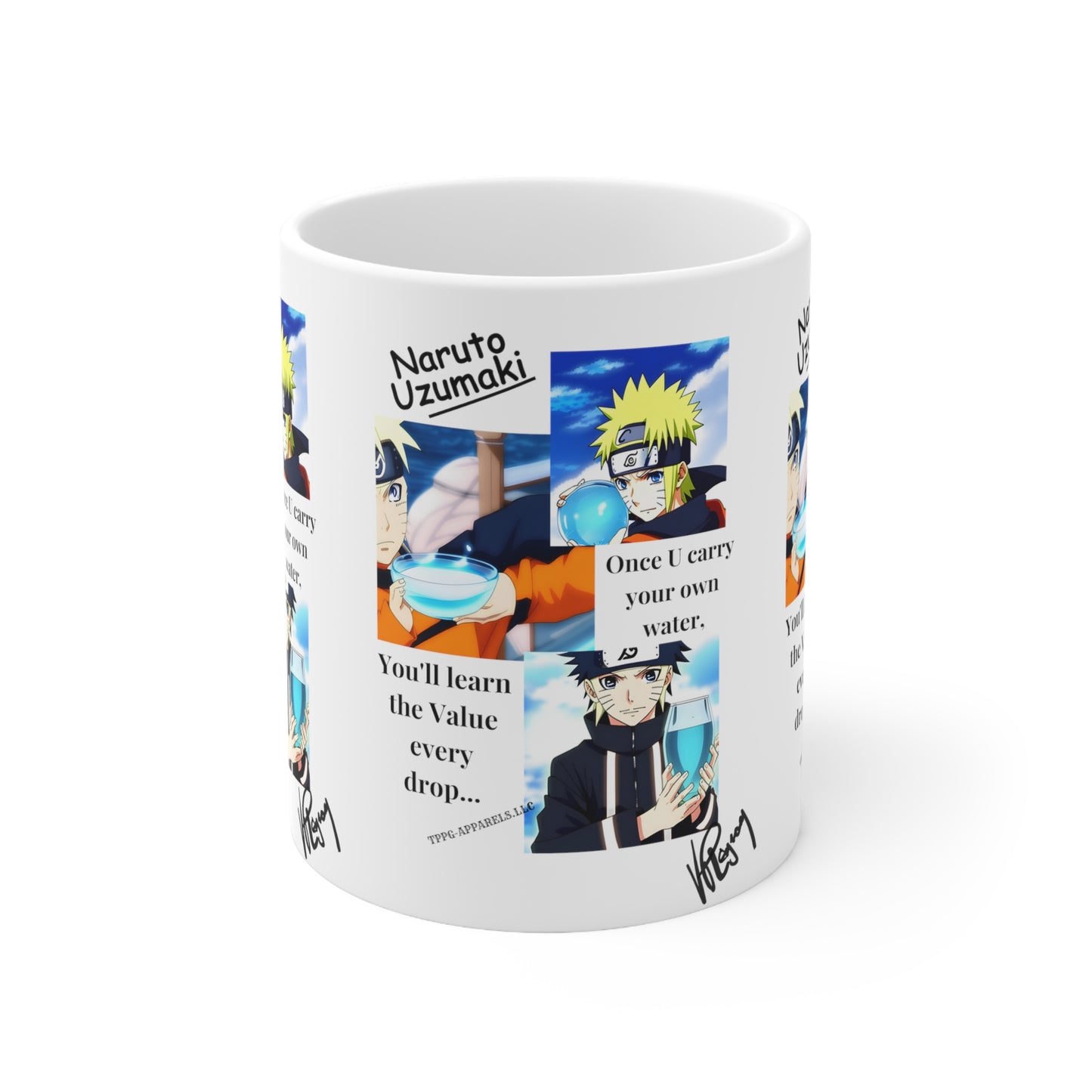 11oz White "Naruto Uzumaki-Anime/Manga" Classic Ceramic Mug from the 'TPPG-Apparels' Collection