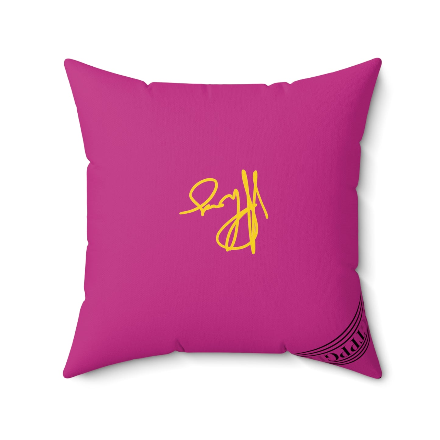 (Children) Spun Polyester ('1-side') Square Pillow (4 sizes-Deep Pink Bgd) - By: "TPPG KIds Collection"