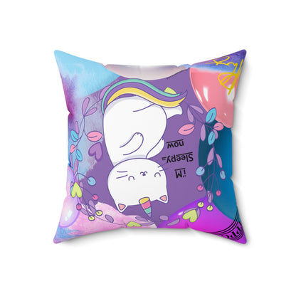 (Toddler/Kid) Spun Polyester Square Pillow (4 sizes-Lt. Purple Bgd) - By: "TPPG KIds Collection"