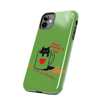 Ok Guys here's another one of our Cutest Coffee Pet Designs (in a Light Green Base Color) Verision from the 'TPPG Collection' Line carries Several sizes of the "iPhone Series" Tough Phone Cases