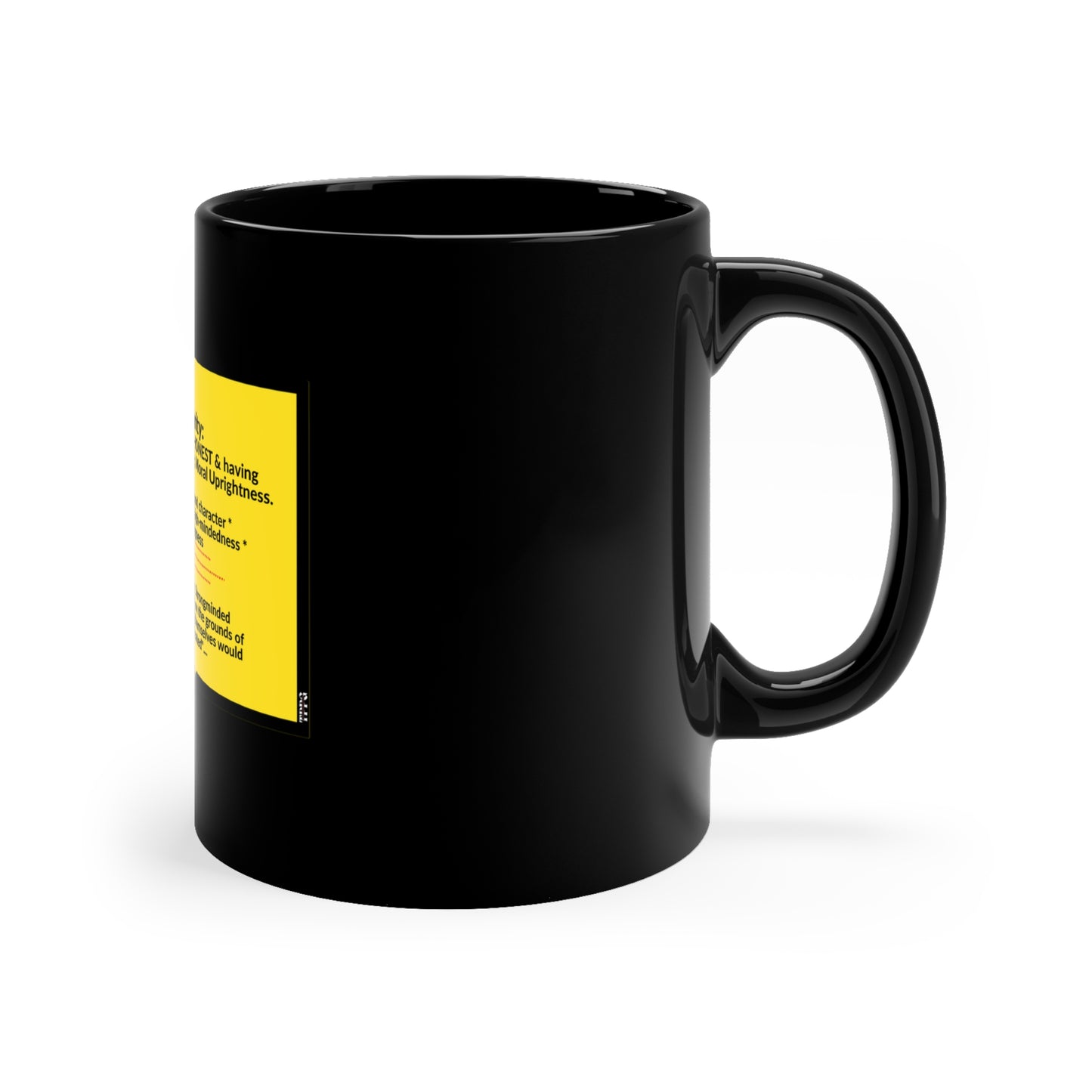 These Sleek & Humorous "Yellow Card Collection-Note To Self" from the "TPPG-Apparels Brand" - 11oz Black Glossy Style Mug