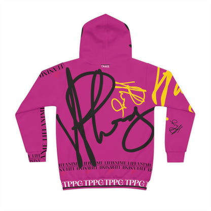 Children's "Anime Life" (Dk. Pink-Black/Yellow) "TPPG Logo" Hoodie in 6 sizes