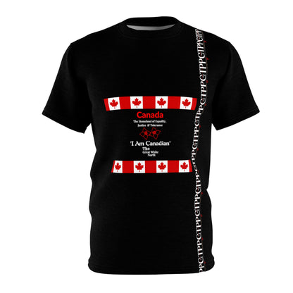 "TPPG-Apparels" Presents a Sleek & Casual Black 'Canadians' Style Tagless' Premium Style Casual Unisex T-Shirt