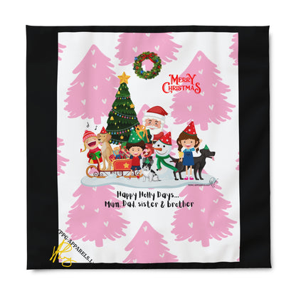 Holiday/Christmas - Duvet Blanket/Cover (Black Base) 3ct sizes (consealed zipper)