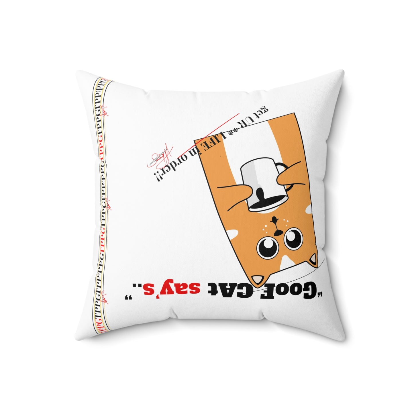 Square Polyester "GooF CAt" Pillow