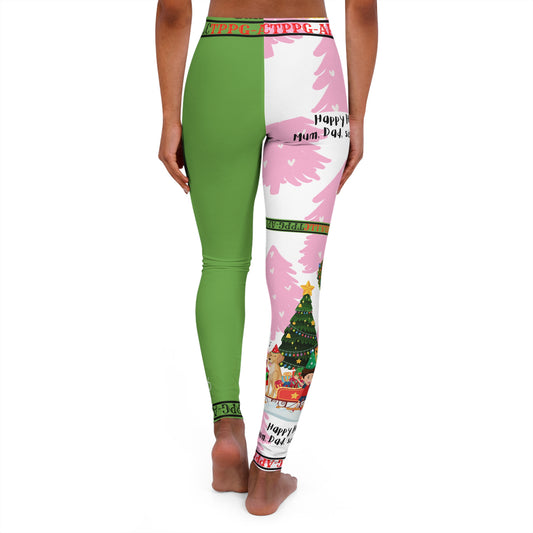 Sexy, Unique & Stylish Women's (Forest Green Base Color) "Holiday/Christmas" Spandex Leggings with different sizes By:"TPPG-Apparels" Holiday Brands