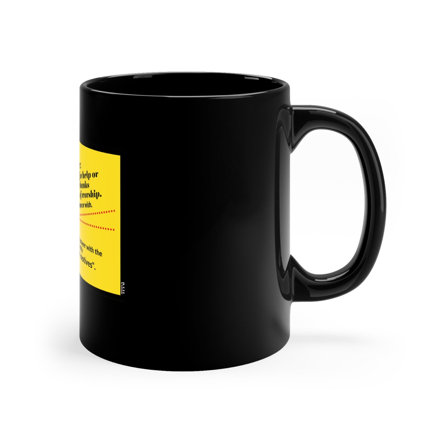 Sleek & Humorous "Yellow Card Collection-Note To Self" from the "TPPG-Apparels Brand" - 11oz Black Glossy Style Mug