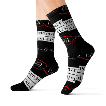 "TPPG-Apparels" Brand Stylish High Quality Socks that can be worn anywhere for any occasion. Available in three sizes small, medium & large.