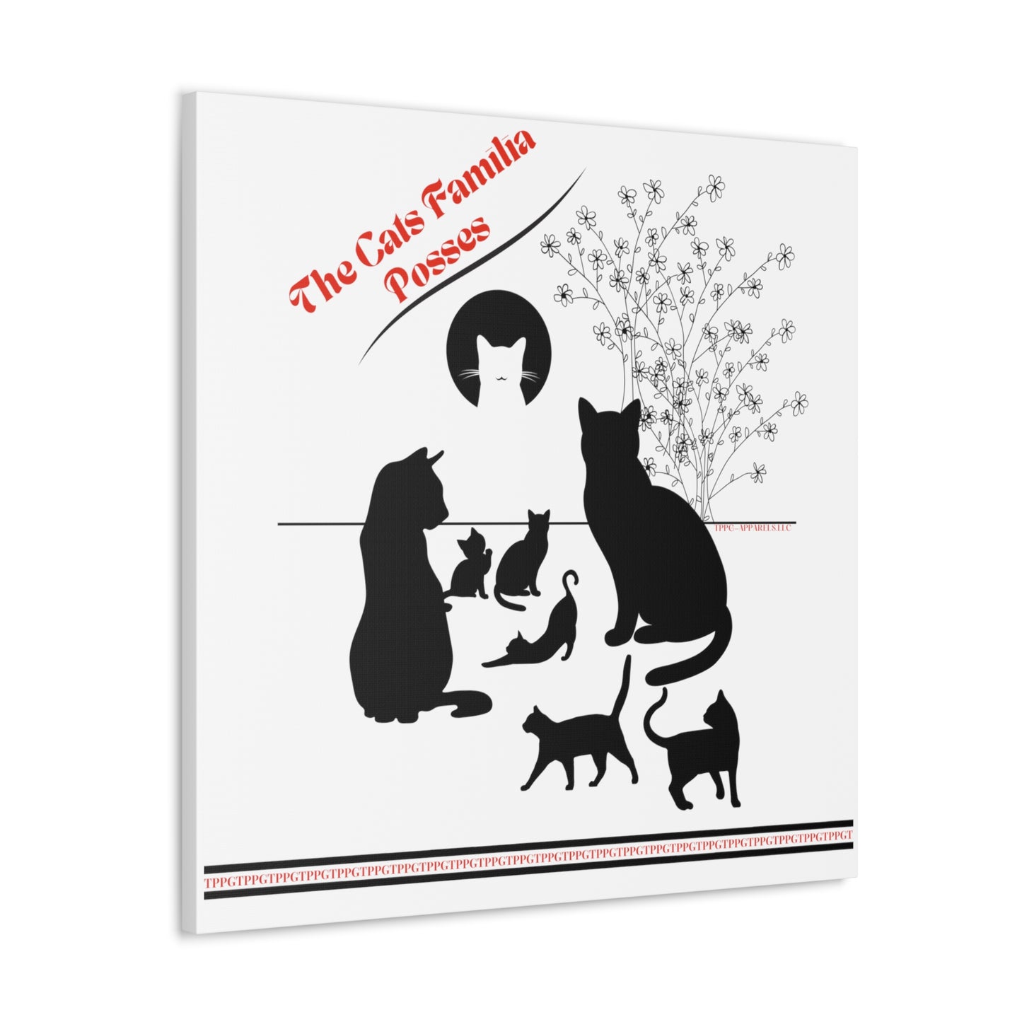 From our "TPPG Brand Pet Collection" - "The Cat Familia Posses.." Canvas Gallery Wraps in White