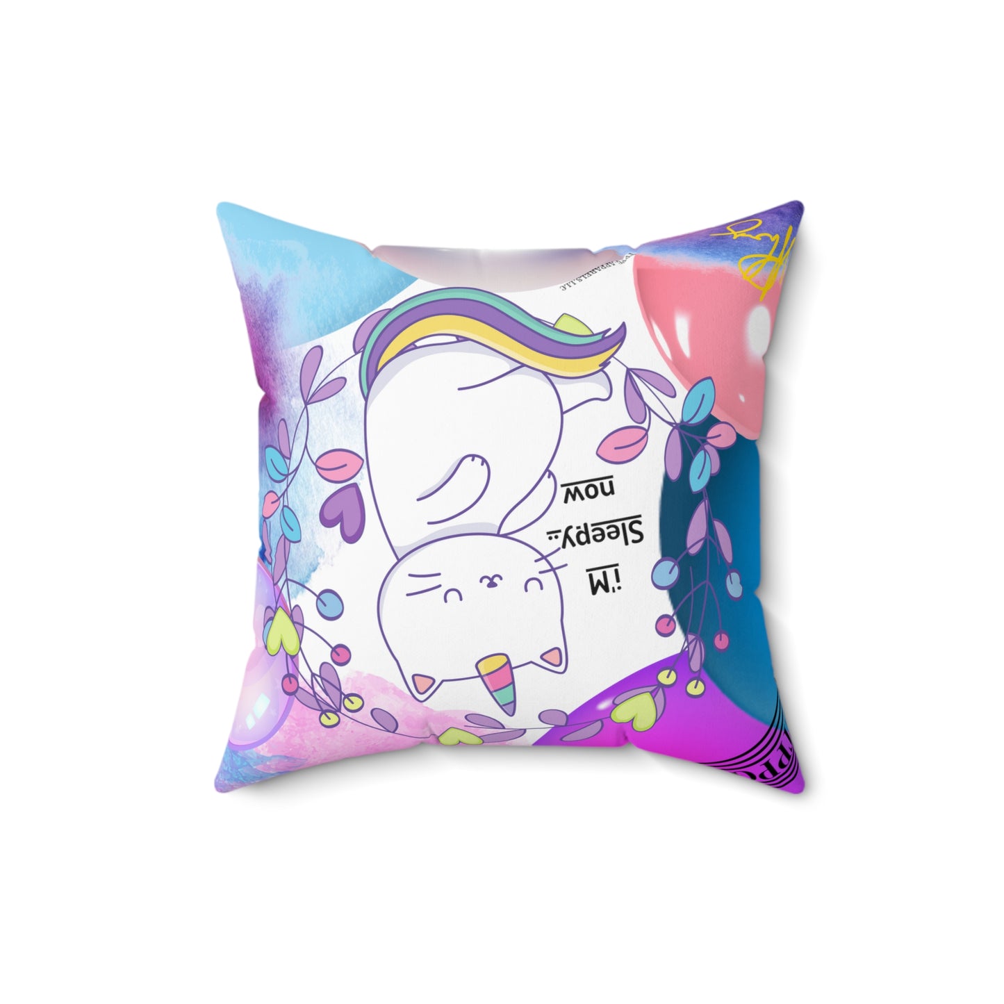 (Toddler/Kid) Spun Polyester Square Pillow (4 sizes-White Bgd) - By: "TPPG KIds Collection"