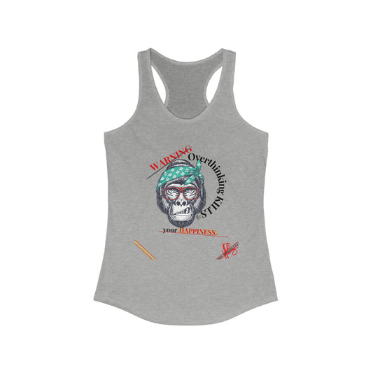 Women's Racerback "WARNING-Overthinking Kills" Tank Top