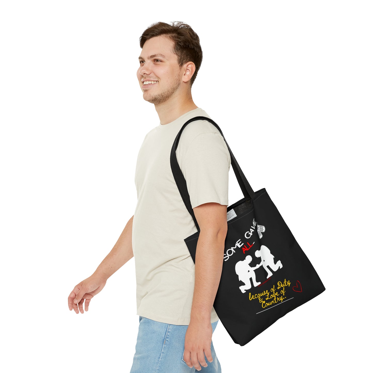 With our 3 sizes - Handy Millitary-front facing Style Design Tote Bag from the 'TPPG-Apparel' Brand