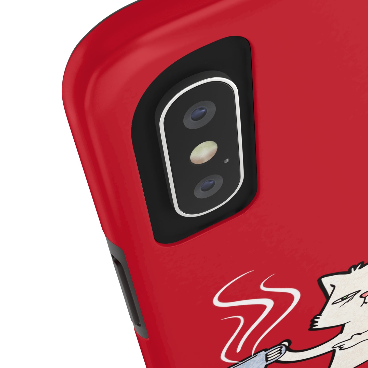 This Lovely Bold Red - Cutie "Coffee Cat" Pet Design Verision from the 'TPPG Collection' Line carries Several sizes of the "iPhone Series" Tough Phone Cases