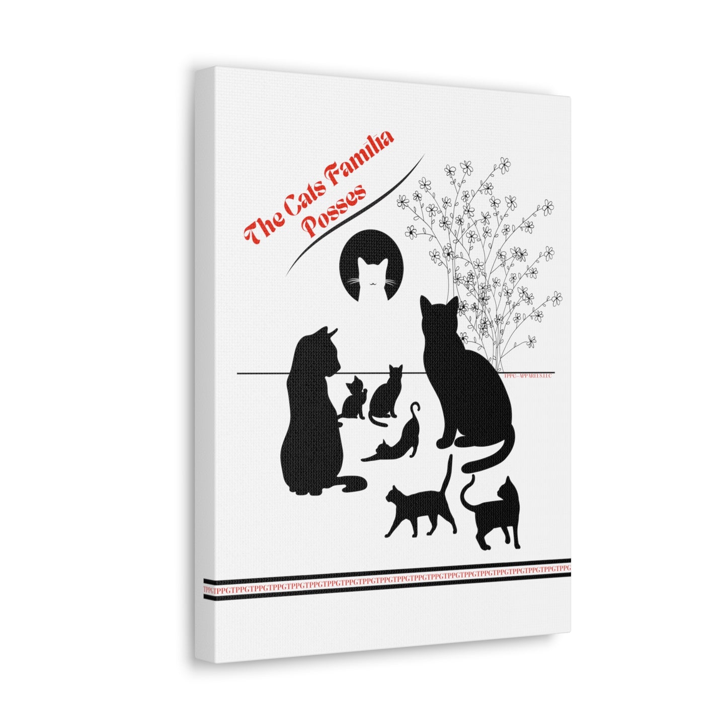 From our "TPPG Brand Pet Collection" - "The Cat Familia Posses.." Canvas Gallery Wraps in White