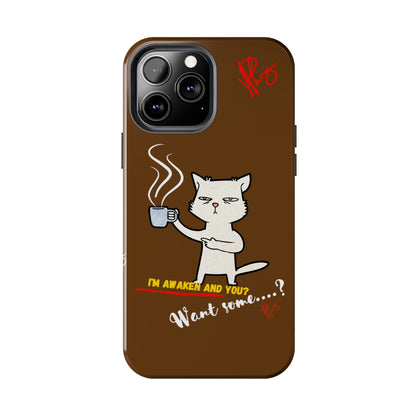 This Lovely Brown Coffee Color Tone - Cutie "Coffee Cat" Pet Design Verision from the 'TPPG Collection' Line carries Several sizes of the "iPhone Series" Tough Phone Cases