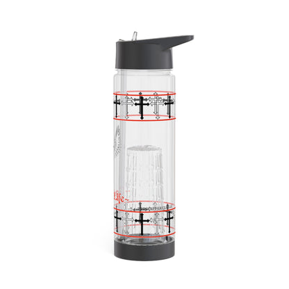 Clear 25oz Sleek 'God Is Life' Print Style INFUSER Water Bottle by the "TPPG-Apparels" (Faith Lovers) Collection