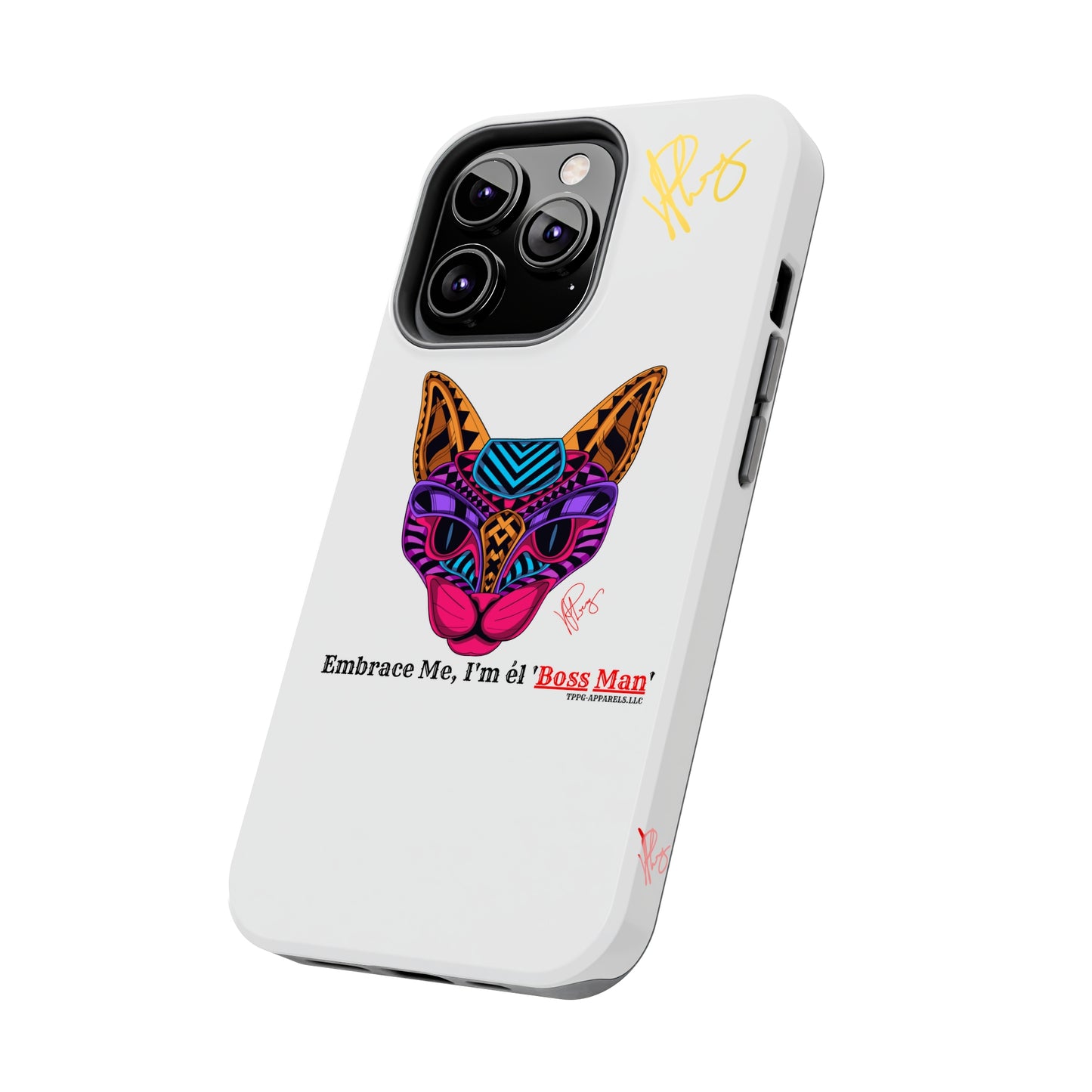 Cat Custom Designs Phone Cases - iPhone/Samsung Galaxy & Google Pixel (Multi-Colored White)