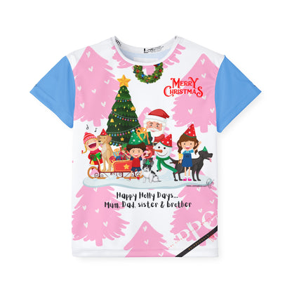 Kids (Lt. Blue Base) 'Holiday/Christmas' Sports Jersey/Tee - By:"TPPG-Apparel" Juniors Collections