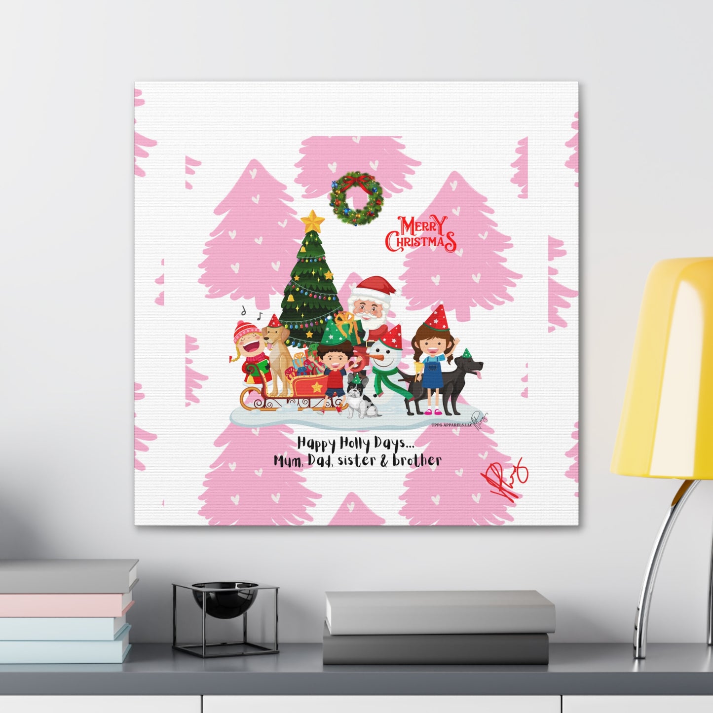 Happy Holidays-"TPPG Brand Christmas Collection" - Canvas Gallery Wraps "- in Bold colors