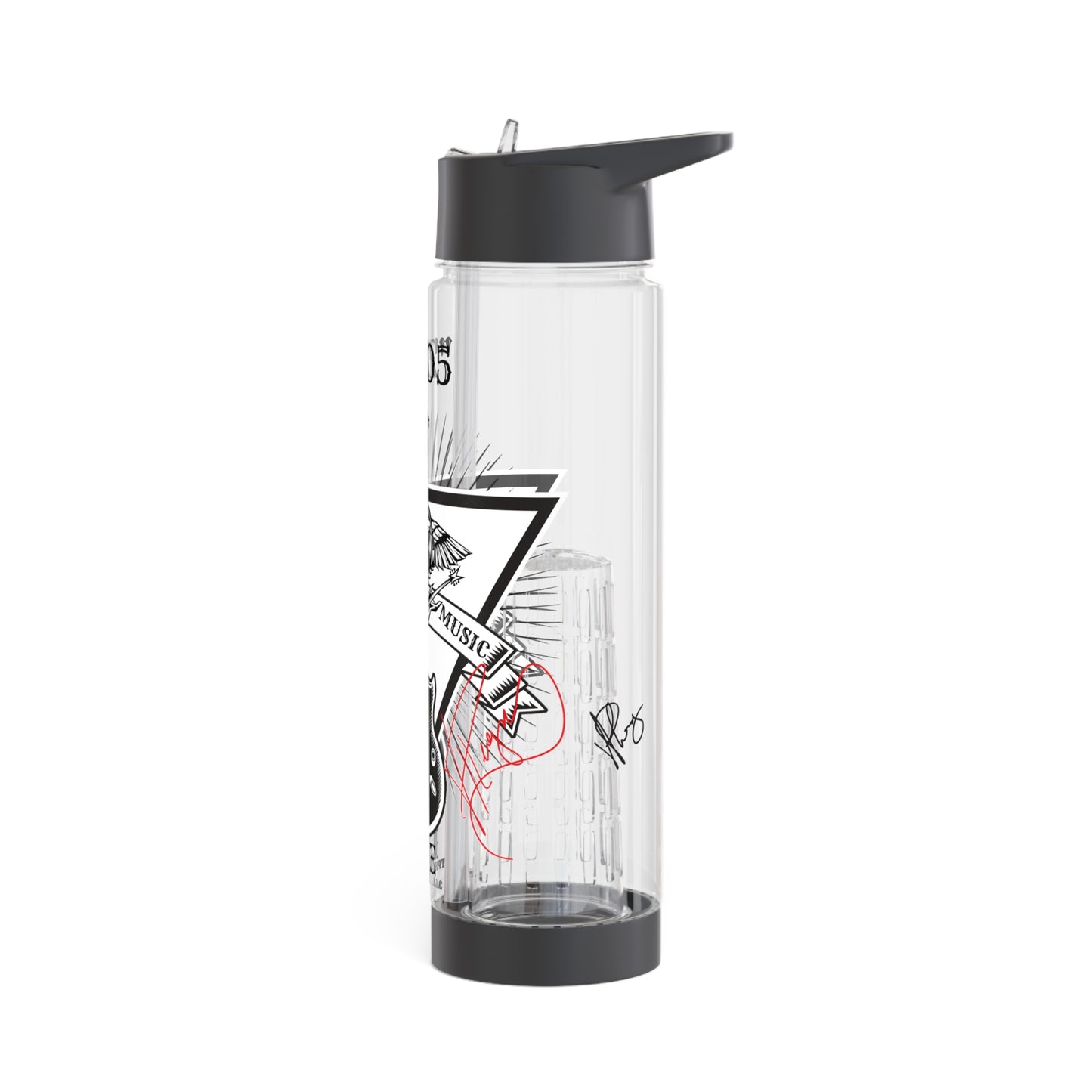 Copy of This cute clear 25oz 'Z2050 Rock Music' Style Design.. INFUSER Water Bottle by the "TPPG-Apparels Brand" Z2050 Collection